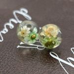 Handcrafted Dried Daisy Pressed Flower Earring Studs White Photo 8
