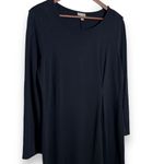 J Jill Shift Dress With Pleat Black Long Sleeve Womens Med Petite Ponte NWOT Size undefined Photo 1