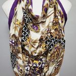 EXPRESS Vinatge Compagnie Internationale 90s baroque silk large square scarf Photo 3