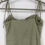 Cider  Mini Bodycon Dress Green Tie Spaghetti Straps Ruched Size L Photo 4