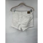 American Eagle Mom Jean Shorts Women 2 White Festival Preppy Frayed Denim Photo 1