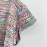 Anthropologie Saturday Sunday Multicolor Knit Slub Oversized Tee Crop Top XS Gray Photo 2