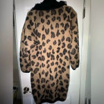 Vintage Cervelle wool Leopard print Knit Cardigan Sz S Mid Length Black Photo 1