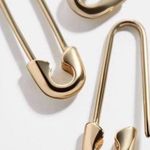 BaubleBar Solid Gold Safety Pin Earrings  Photo 0