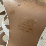 BCBG Paris White Leather Cutout High Heel Shoes Abstract Straps Size 8 Like New Photo 5