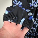 Sabrina Collective Midi Dress 4X Black Purple Floral Sheath Keyhole Long Sleeve Photo 8