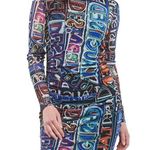 Desigual  Vest Lettering Long Sleeve Mini Dress in Blue, Size L​​ Photo 0