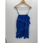New In Blue Striped Mini Dress Size M Tiered Holiday Festival Cocktail Party NWT Size M Photo 1