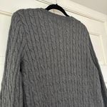 Ralph Lauren Lauren Ralph Lauren Charcoal Gray Cable Knit Sweater Size XL Cotton Logo Button Photo 9