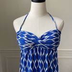 Robin Piccone Robin Piconne Blue White Ikat Halter Top Maxi Dress M Photo 3