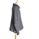 Joie  Wool Blend Grey Hatice Fringe Poncho Sweater Size XS/S Photo 5