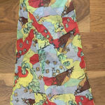 Vintage 70s Psychedelic Royal Lovers Zodiac Rectangular Scarf 48” x 9.5” Red Photo 0