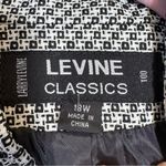 Levine Classic Black White Geometric Print Cropped Trench Coat Jacket Womens 18W Photo 1