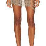 H:ours  Rema Mini Skirt in Gold Medium New Womens Chainmail Photo 0