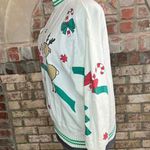Christmas sweatshirt santo reindeer tree red green white vintage Size M Photo 6