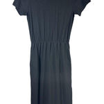 Nic+Zoe NZT  Short Sleeve Side Slit Woven Slub Midi Dress Size XS Black Photo 0