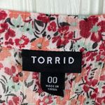 Torrid Crinkle Chiffon Smocked Blouson Sleeve Blouse Ditsy Floral Print Size 00 Photo 8