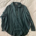 Lizard Thicket ANNALISE TEAL LONG SLEEVE COLLARED TOP Photo 3