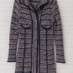 Free People  Purple Tweed Cardigan Sweater Size Small Photo 0