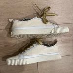 Veronica Beard  Griffin 3 Snakeskin Leather Cream Lace Up Sneaker Size 8.5 Photo 4