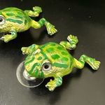 Unsigned Enameled Green Frog Earrings 9g. Photo 1
