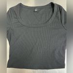 SheIn  Black Ribbed Long Sleeve Crop Top - Size Small - EUC Photo 2
