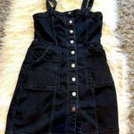 H&M Black Denim Overall Dress Photo 0