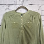 Lauren Ralph Lauren Green Button Blouse Longsleeve S Y2K Preppy Minimal Slim Fit Photo 4