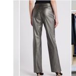 Anne Klein Women’s Gunmetal Faux Leather Straight Slim Pant Grey Bronze Metallic Photo 2