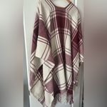 Banana Republic  Red and White Plaid Poncho Photo 3