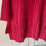 Chico's Travelers Size 1 Crinkle Collared Open Front Crimson Cardigan Size Med Photo 8