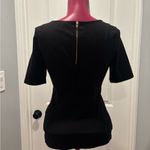 H&M short sleeve Black top with Gold Zipper Small Photo 5