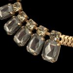 Vintage Estate Gold Tone Gray Faceted Stones Necklace Choker Photo 6