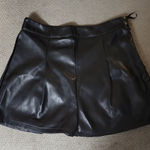 Missguided Black Leather Look Skorts Size 4 Photo 0