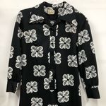 Vintage shirt dress made in California geometric black white long sleeve Size 10 Photo 5