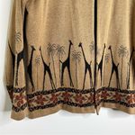 Alfred Dunner Vintage Giraffe One button Cardigan Top Petite Medium Safari Photo 1