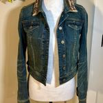 Holding Horses  Anthropologie Beaded Distressed Patch Western Denim Jacket Sz XS Photo 13