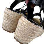 Eileen Fisher EUC  Leather Agnes Espadrille Wedge Sandals Black Size 8 Photo 6