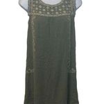 Alya EUC Green Embroidered Boho Sleeveless Tunic Dress Sz S Photo 0