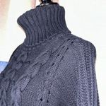 EXPRESS Size XS Charcoal CableKnit Turtleneck 3/4 Sleeve Sweater Photo 3