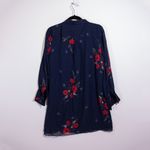 Joie  Silk Chiffon Midnight Floral Flower Print Pattern Pullover Mini Dress Large Photo 3