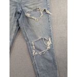 American Eagle Jeans Womens Size 12 Blue Destressed Curvy 90s Straight Whiskers Photo 4