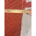 Free People ‎ Women's Sweater Open Knit Ruffle Hem Pullover Coral Orange S EUC Photo 6