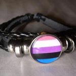 GenderFluid Gender Fluid Pride Flag Bracelet Black Photo 0
