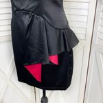 Moa Moa Strapless Colorblock Ruffle Mini Party Dress Black Pink Small Photo 4