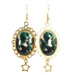 Handmade Gothic Victorian Witchy "Celestial Masquerade" Gothic Fairy Cameo Earrings Photo 0