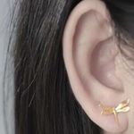 Artisan  Handmade 925 Silver Gold Dragonfly - The Hermosa Dainty Earrings Photo 5