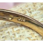 Karis STS Gold Tone Cocktail Ring Pink Center Large Size 11.5 Open Works Purple Photo 7