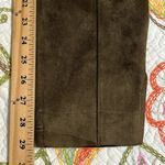 ZEZA B size XL olive green split hem faux suede pull on leggings elastic waist Black Photo 5