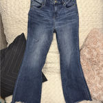 Liverpool Los Angeles Jeans Women's 8/29 Hannah Cropped Flare Raw Hem Whiskered Blue Photo 0